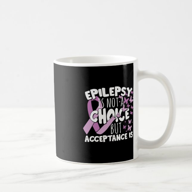 Purple Ribbon Epilepsy Awareness Acceptance  Coffee Mug (Right)
