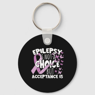 Purple Ribbon Epilepsy Awareness Acceptance Key Ring