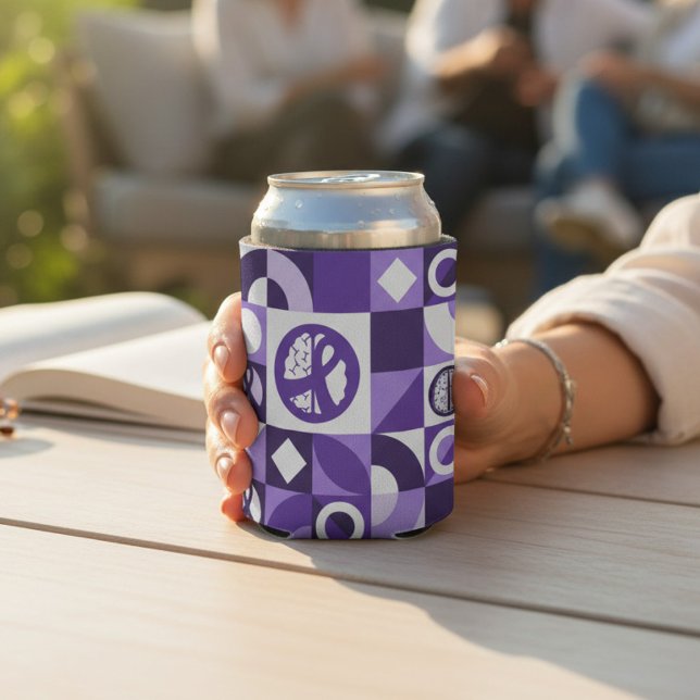 Purple Ribbon Epilepsy Awareness Support Can Cooler (Creator Uploaded)