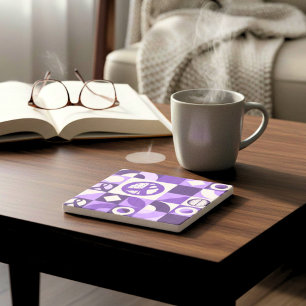 Purple Ribbon Epilepsy Awareness Support Stone Coaster