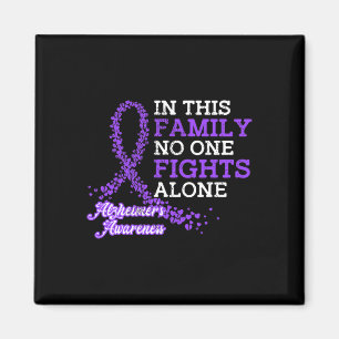 Purple Ribbon Family Alzheimer Awareness Magnet