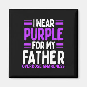 Purple Ribbon Father Papa Overdose Awareness Dad Magnet