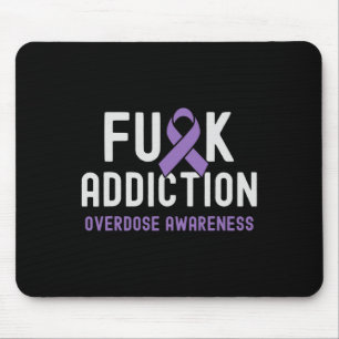 Purple Ribbon Fck Addiction Overdose Awareness 2  Mouse Pad