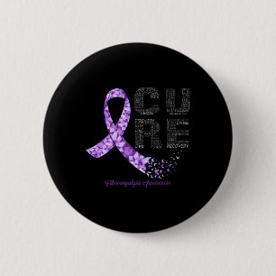 Purple Ribbon Fibromyalgia Awareness  6 Cm Round Badge