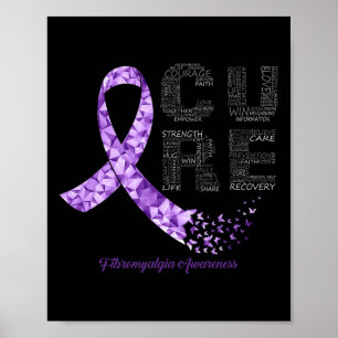 Purple Ribbon Fibromyalgia Awareness  Poster