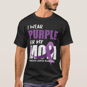 Purple Ribbon Fighter Mum Pancreatic Cancer Awaren T-Shirt