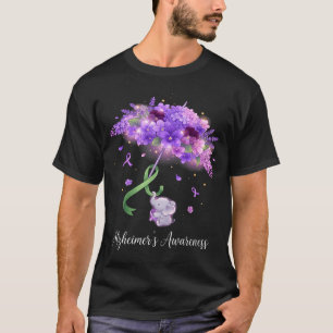 Purple ribbon floral umbrella alzheimer’s T-Shirt
