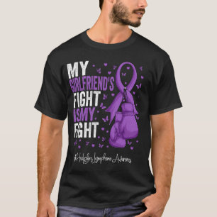 Purple Ribbon Girlfriend Hodgkins Lymphoma Awarene T-Shirt