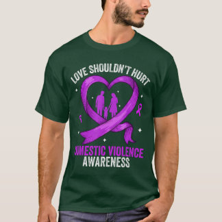 Purple Ribbon Heart Domestic Violence Awareness fu T-Shirt