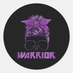 Purple Ribbon Heimer Heimerheimers Warrior Heimerh Classic Round Sticker