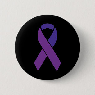 Purple Ribbon Heimerheimer Awareness Supporter Sur 6 Cm Round Badge