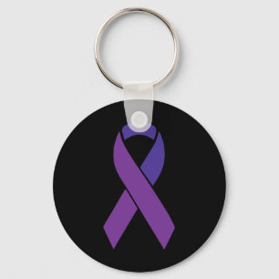 Purple Ribbon Heimerheimer Awareness Supporter Sur Key Ring