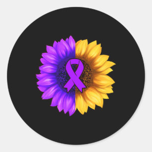Purple Ribbon Heimerheimer's Awareness Drug Overdo Classic Round Sticker