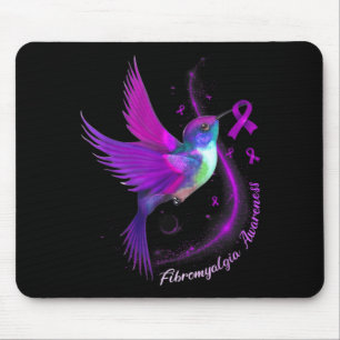 Purple Ribbon Hummingbird Fibromyalgia Awareness Mouse Pad