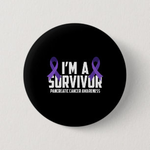 Purple Ribbon Im A Survivor Pancreatic Cancer Awar 6 Cm Round Badge