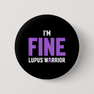 Purple Ribbon Im Fine Lupus Warrior 6 Cm Round Badge