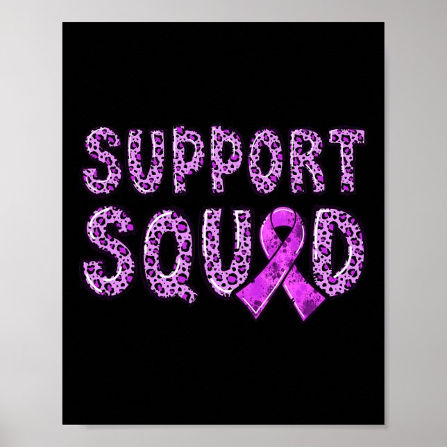 Purple Ribbon Leopard Print Support Squad Overdose (Front)