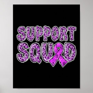 Purple Ribbon Leopard Print Support Squad Overdose