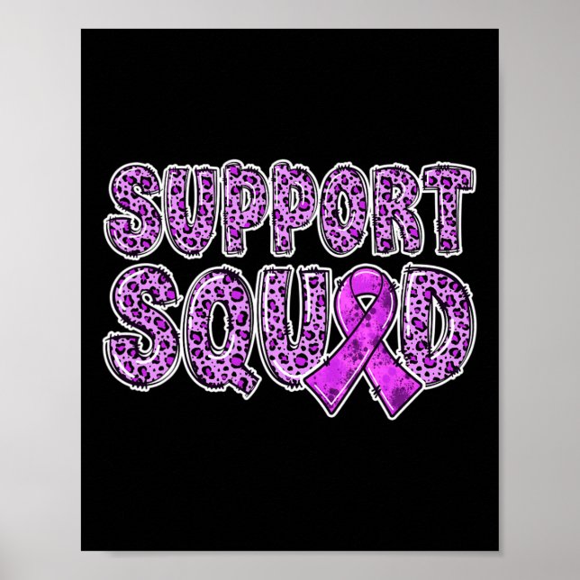 Purple Ribbon Leopard Print Support Squad Overdose (Front)