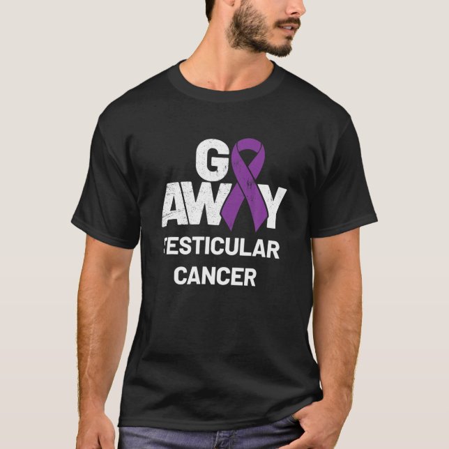 Purple Ribbon Month Gifts | Mens Testicular Cancer T-Shirt (Front)