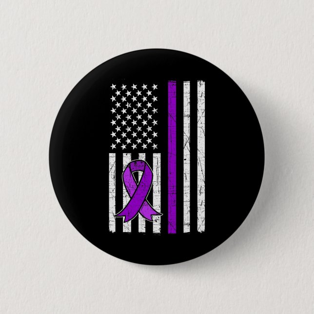 Purple Ribbon. Overdose Awareness 5 6 Cm Round Badge (Front)