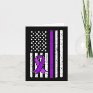 Purple Ribbon. Overdose Awareness 5 Card