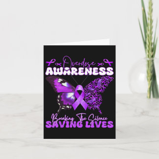 Purple Ribbon Overdose Awareness Day Butterfly Sup Card