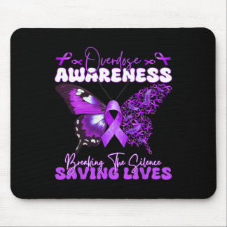Purple Ribbon Overdose Awareness Day Butterfly Sup Mouse Pad