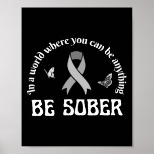 Purple Ribbon Overdose Awareness Day Recovery Mont Poster