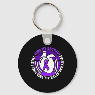 Purple Ribbon Overdose Awareness Miss Brother Memo Key Ring