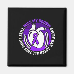 Purple Ribbon Overdose Awareness Miss Cousin Memor Magnet
