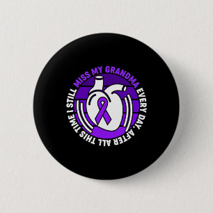 Purple Ribbon Overdose Awareness Miss Grandma Memo 6 Cm Round Badge