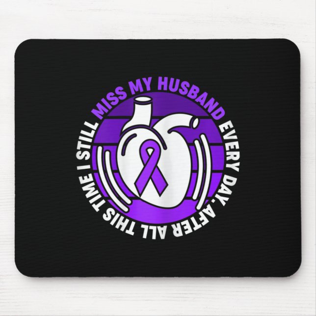 Purple Ribbon Overdose Awareness  Miss Husband Mem Mouse Pad (Front)