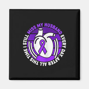 Purple Ribbon Overdose Awareness Miss Husnd Memory Magnet