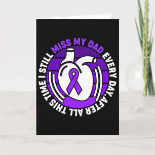 Purple Ribbon Overdose Awareness Miss My Dad Memor Card