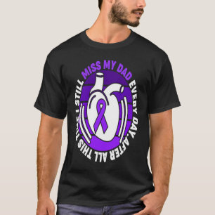 Purple Ribbon Overdose Awareness Miss My Dad Memor T-Shirt