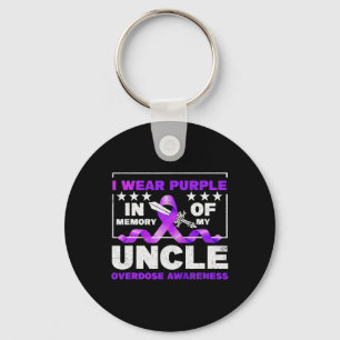 Purple Ribbon Overdose Awareness Month Costume Unc Key Ring