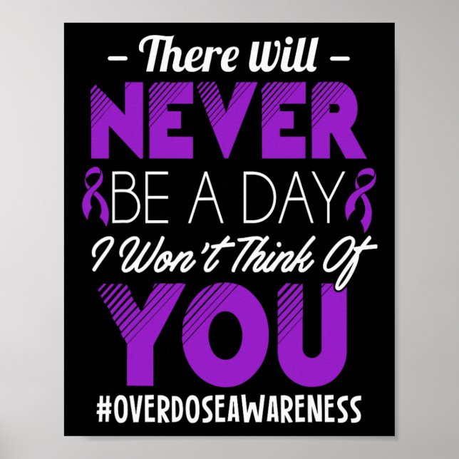 Purple Ribbon - Overdose Awareness  Poster (Front)