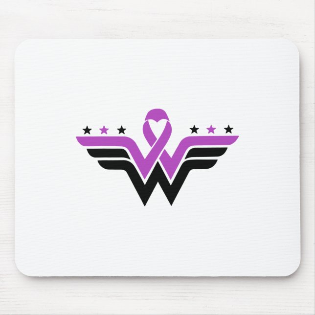 Purple Ribbon Overdose Awareness Warrior Support  Mouse Pad (Front)