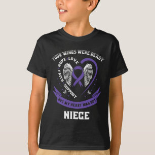 Purple Ribbon Pancreatic Cancer Awareness Niece He T-Shirt
