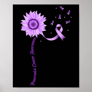 Purple Ribbon Pancreatic Cancer Awareness  Poster