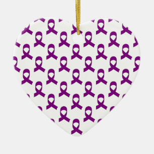 Purple Ribbon Pattern Ceramic Tree Decoration
