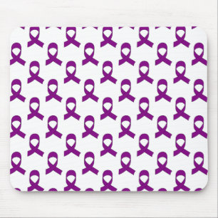Purple Ribbon Pattern Mouse Pad
