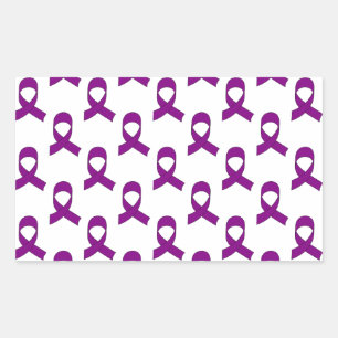 Purple Ribbon Pattern Rectangular Sticker