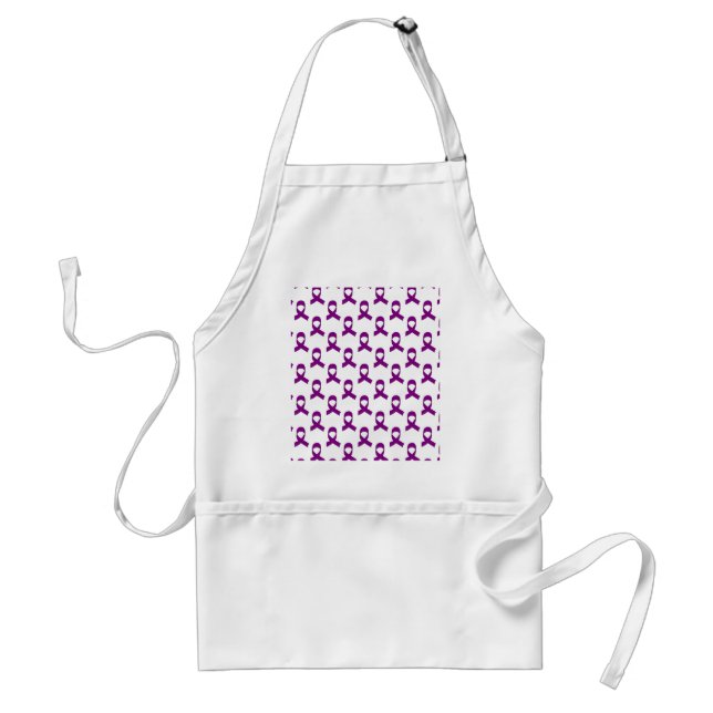 Purple Ribbon Pattern Standard Apron (Front)