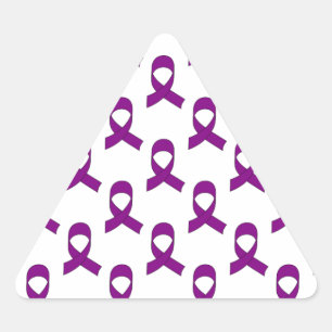 Purple Ribbon Pattern Triangle Sticker