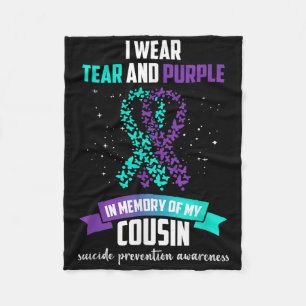 Purple Ribbon Suicide Prevention Awareness  Fleece Blanket