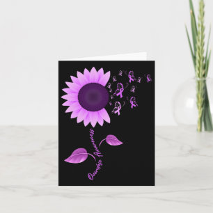 Purple Ribbon Sunflower Butterfly Overdose Awarene Card