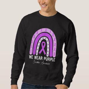 Purple Ribbon Sunflower Butterfly Overdose Awarene Sweatshirt