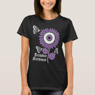 Purple Ribbon Sunflower Butterfly Overdose Awarene T-Shirt